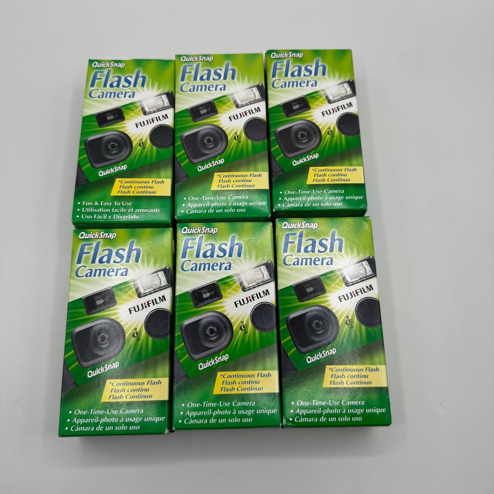 Fujifilm QuickSnap Flash 400 Camera Lot of 6 Green 27 Exposures 35mm Film